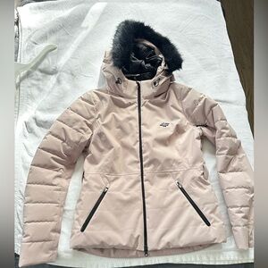 4F Women's Light Blush Hooded Ski Jacket. Waterproofed  great zippers Very warm